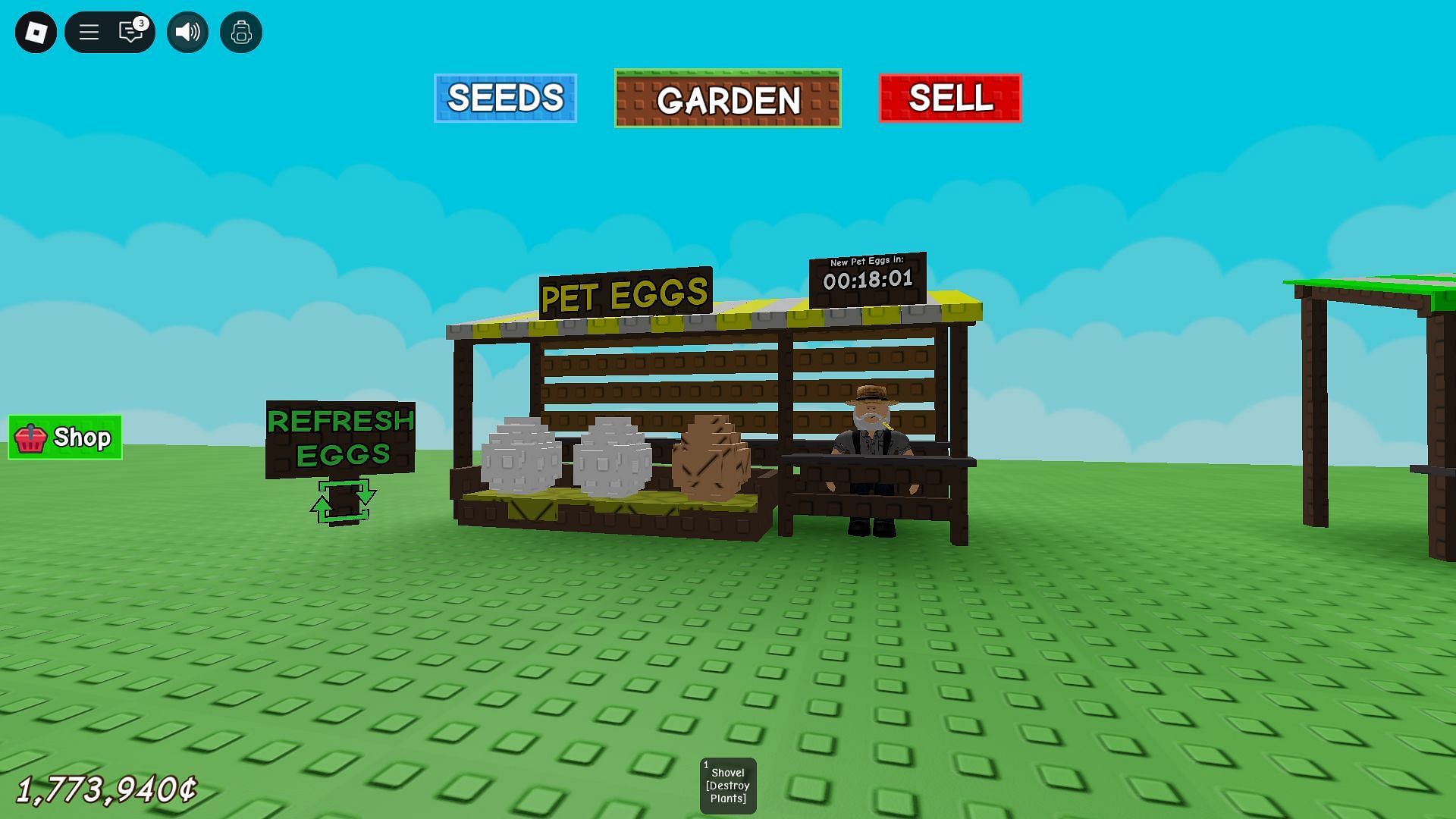 The Pet Eggs shop (Image via Roblox)
